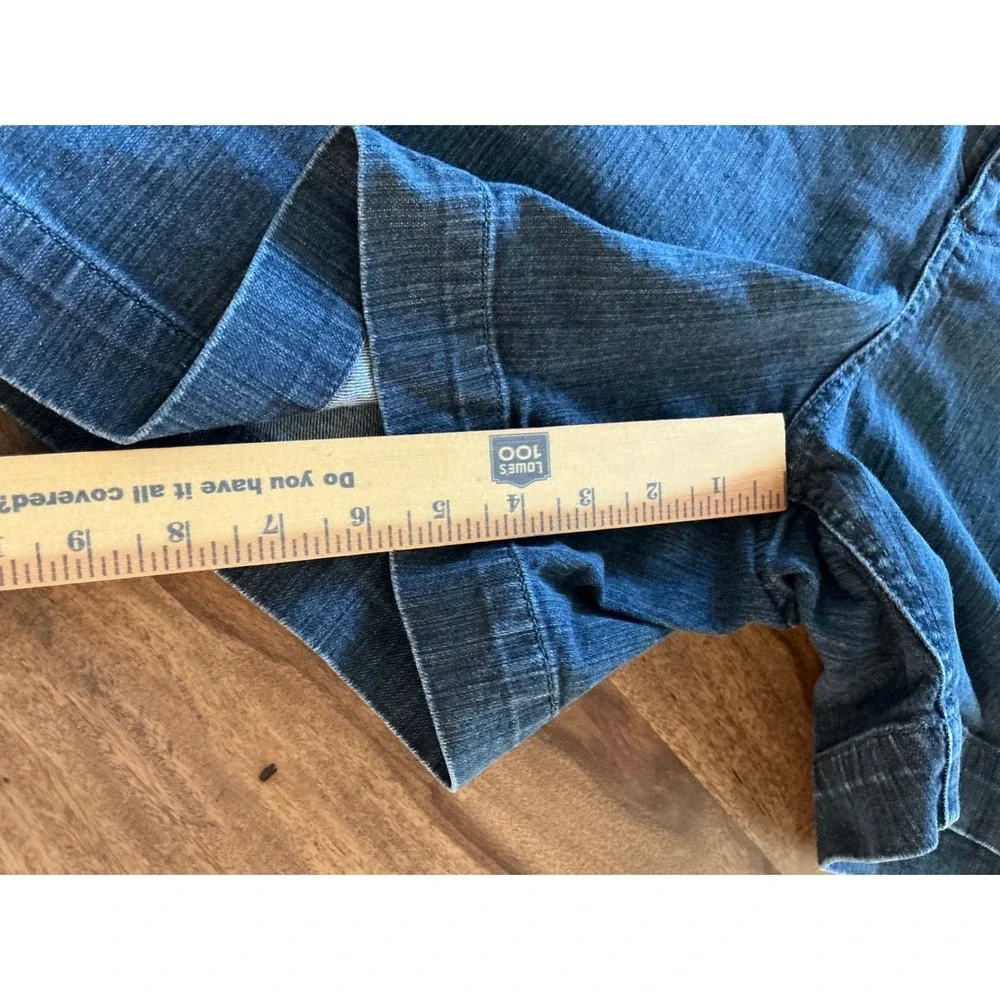 Mossimo‎ Womens 16W Stretch Denim Shorts Blue Dark Wash Cuffed Mid Rise 5-Pocket